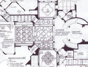 1st-floor Original ceiling designs for Cirque Terre Show House by Susan P. Berry