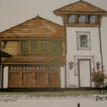 Beach House Remodel Concept C: Highest Cost Version: Ponte Vedra, Florida: West Indies Style: New Garage Elevation