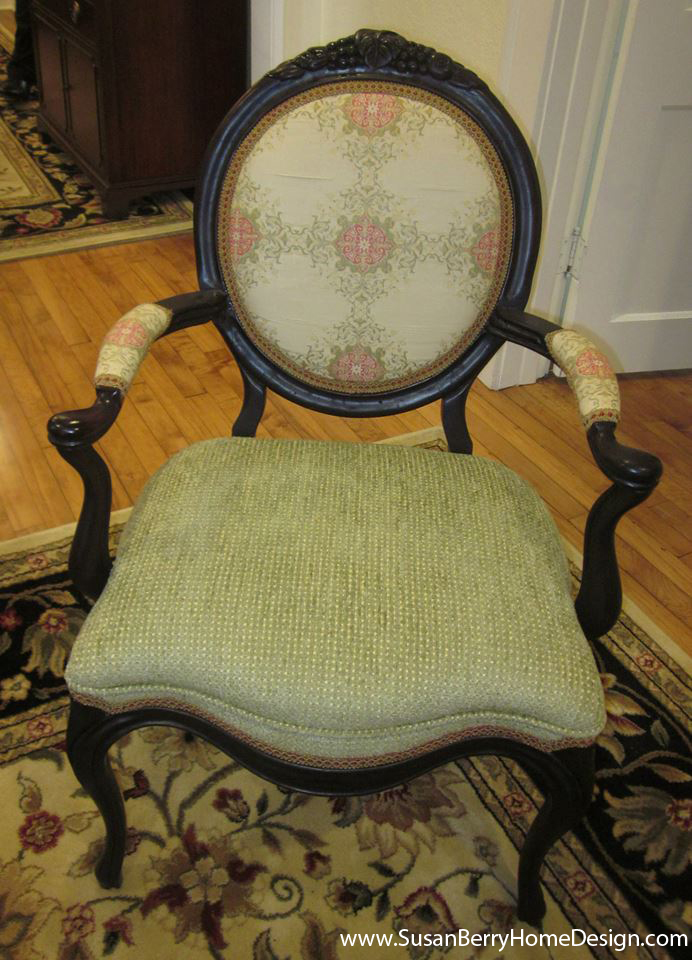 AFTER: Victorian chair, Craftsman Cottage decorating by Susan Berry