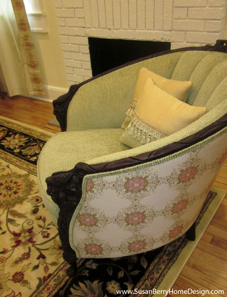 AFTER: Victorian chair, Craftsman Cottage decorating by Susan Berry